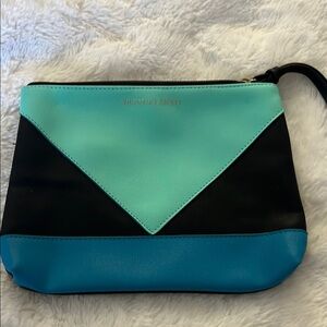 Victoria's Secret Black and Teal Women' Cosmetic Bag
